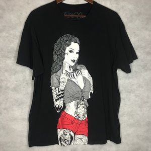 Fatal Tattooed Pinup Girl Short Sleeve Graphic Tee